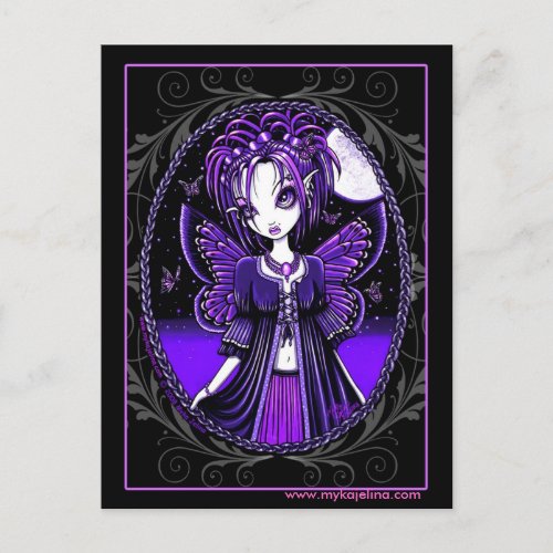 Ashly Purple Butterfly Moon Fairy Postcard