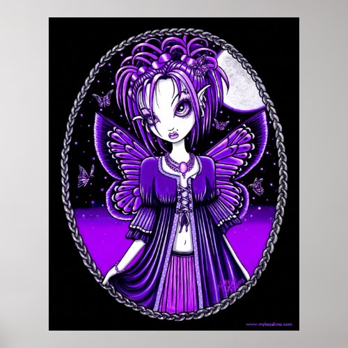 Ashly Purple Butterfly Moon Fairy Poster