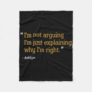 Ashlyn Gift Quote Personalized Funny Birthday Name Fleece Blanket