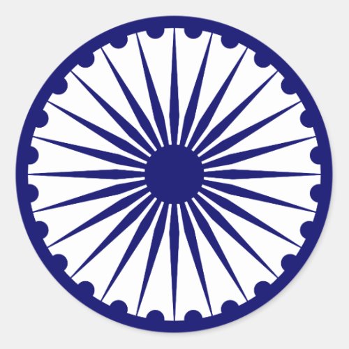 Ashoka Chakra India flag Classic Round Sticker