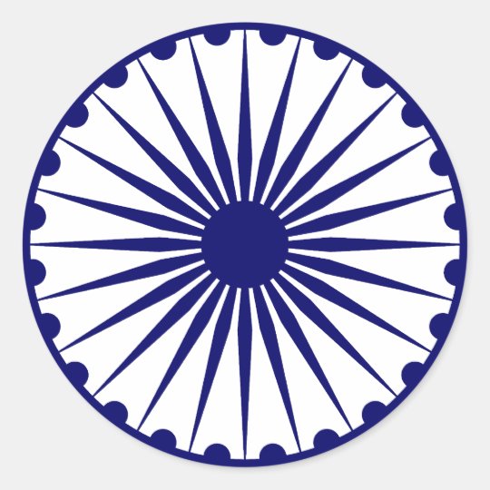 Ashoka Chakra, India flag Classic Round Sticker