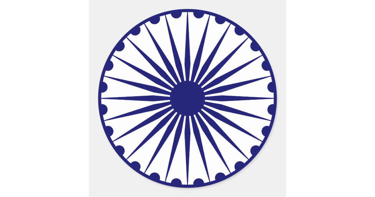 Download Ashoka Chakra, India flag Classic Round Sticker | Zazzle.com