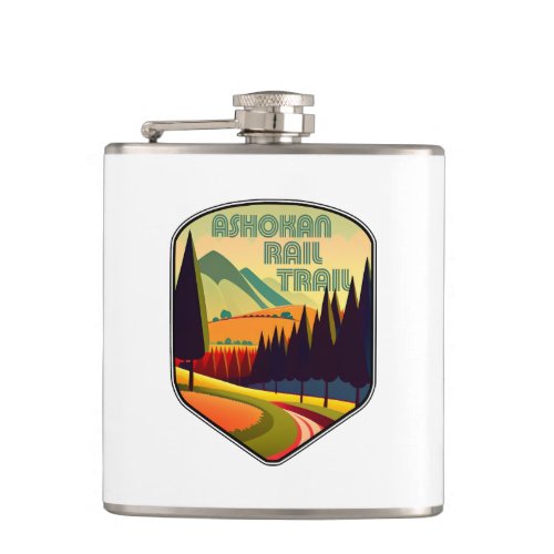 Ashokan Rail Trail New York Colors Flask