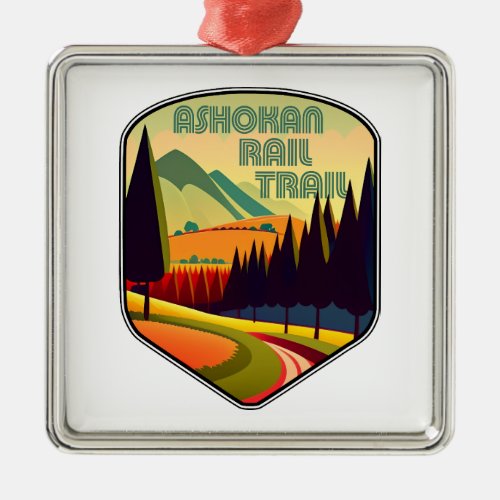Ashokan Rail Trail New York Colors Metal Ornament