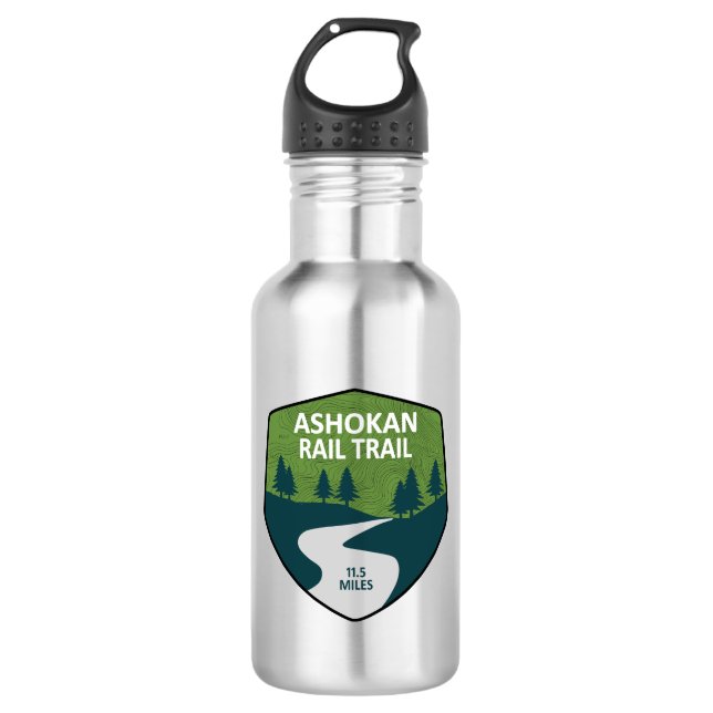 Ashokan Rail Trail New York Stainless Steel Water Bottle (Front)