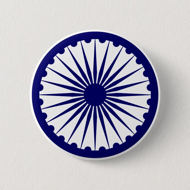 Ashoka's Dharma Chakra Pinback Button (Front)