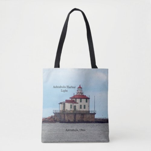 Ashtabula Harbor Light all over tote bag