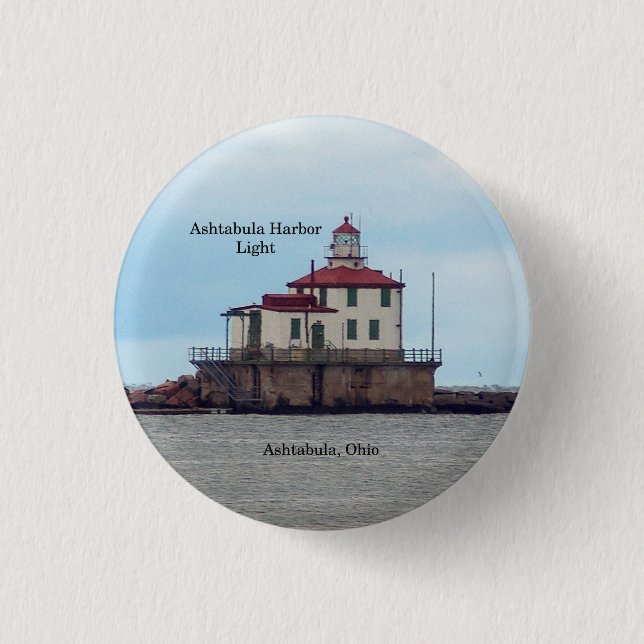 Ashtabula Harbor Light button (Front)