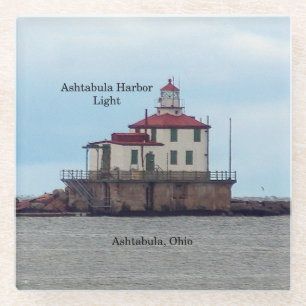 Ashtabula Harbor Light glass coaster