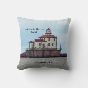 Ashtabula Harbor Light square pillow