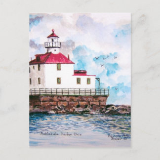 Ashtabula lighthouse 1995 postcard