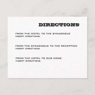Ashton Bar Mitzvah Directions Card