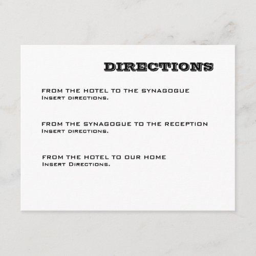 Ashton Bar Mitzvah Directions Card Announcements