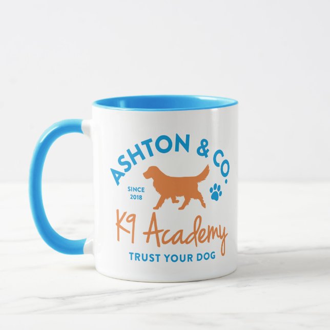 Ashton & Co. K9 Academy 11 oz. 2c. Light Blue Logo Mug (Left)