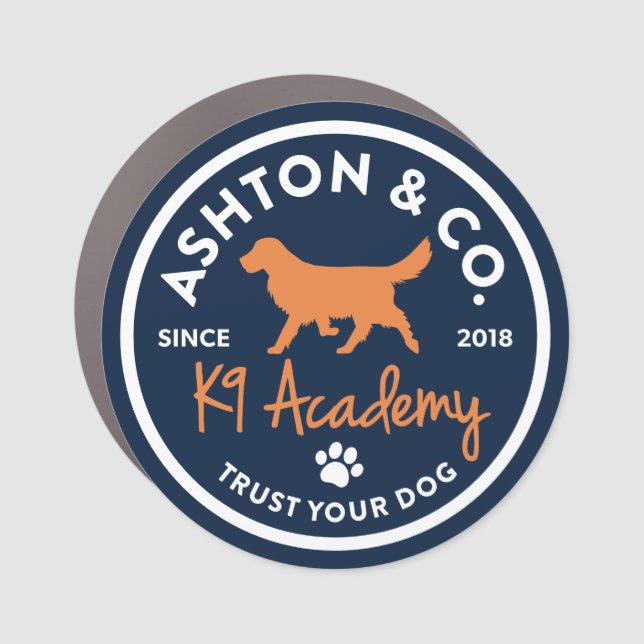 Ashton & Co. K9 Academy 2c Dark Car Magnet (Front)