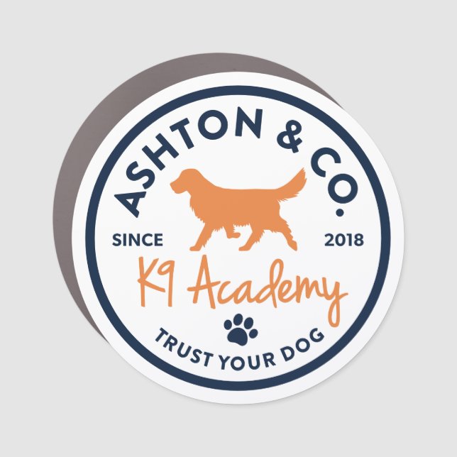 Ashton & Co. K9 Academy 2c Dark Car Magnet (Front)