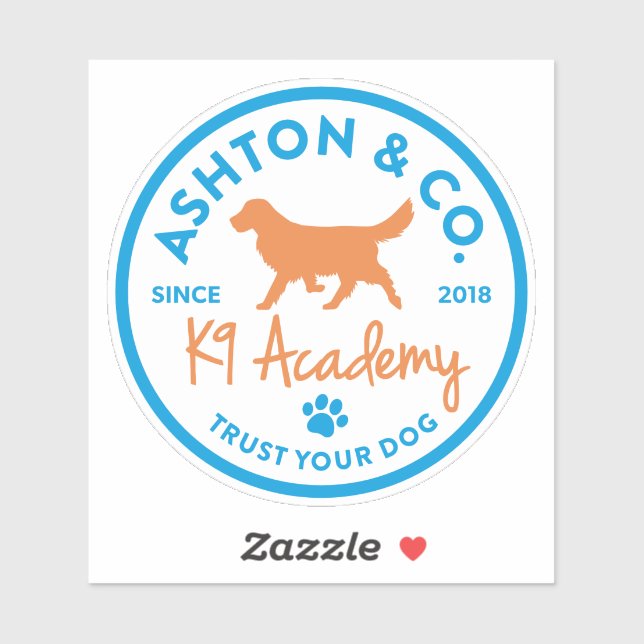 Ashton & Co. K9 Academy 2c Logo Light Sticker (Sheet)