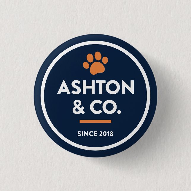 Ashton & Co. K9 Academy 2c Paw Dark Button (Front)