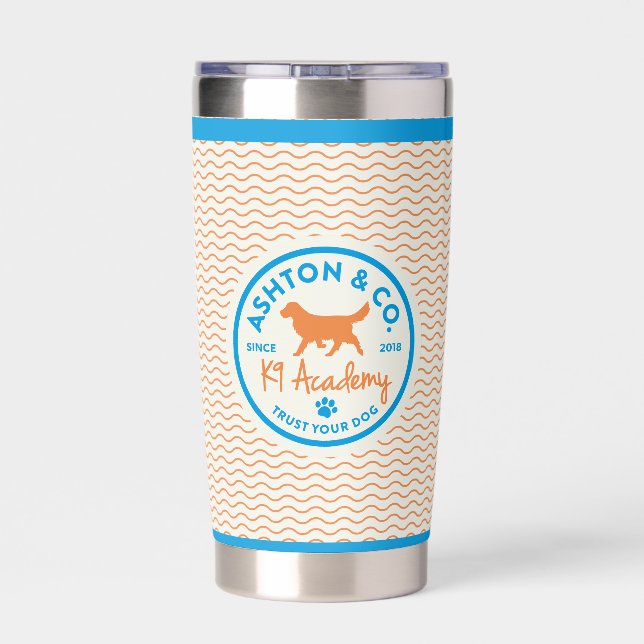 Ashton & Co. K9 Academy Wavy Lines Insulated Tumbler (Back)