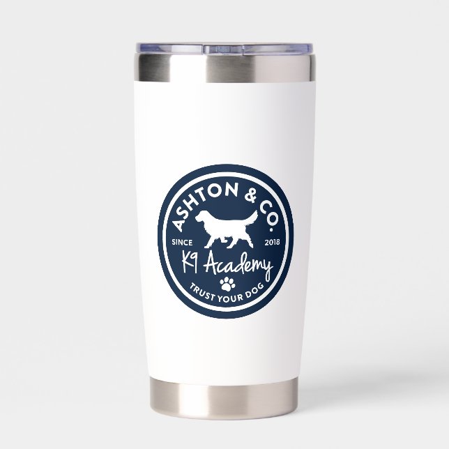 Ashton & Co. K9 Academy White Insulated Tumbler (Back)