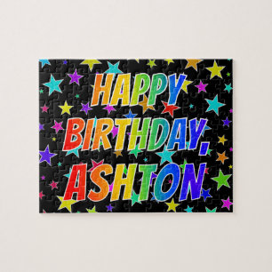 "ASHTON" First Name, Fun "HAPPY BIRTHDAY" Jigsaw Puzzle