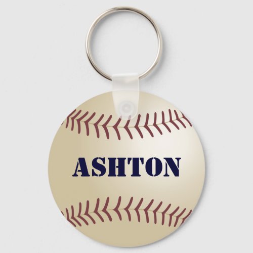 Ashton Personalized Baseball Keychain by 369MyName