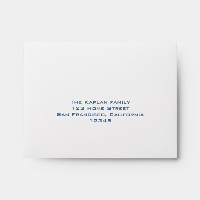 Ashton RSVP Bar Mitzvah Wedding Blue Lined Envelope (Front)