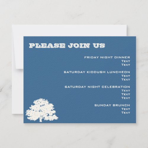 Ashton Tree Bar Mitzvah Wedding Event Card
