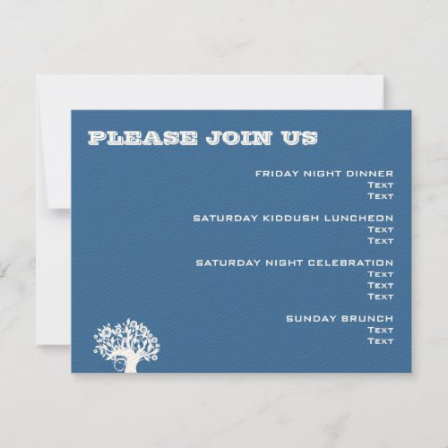 Ashton Tree Bar Mitzvah Wedding Event Card