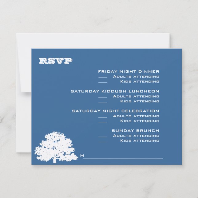 Ashton Tree Bar Mitzvah Wedding RSVP Card (Front)