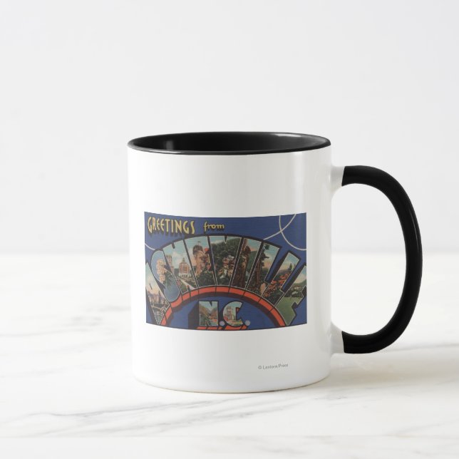 Ashville, North Carolina - Large Letter Scenes Mug (Right)