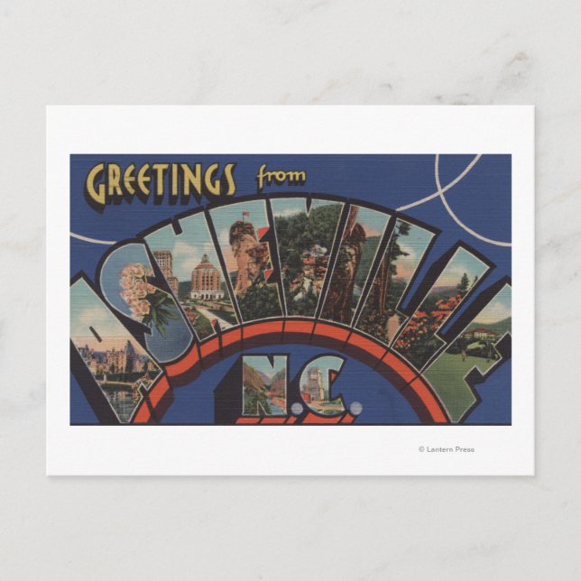 Ashville, North Carolina - Large Letter Scenes Postcard (Front)