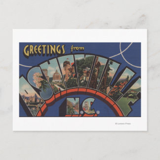 Ashville, North Carolina - Large Letter Scenes Postcard