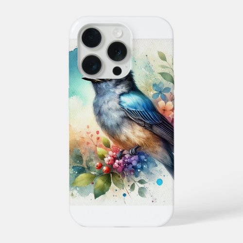 Ashy Drongo 140624AREF109 _ Watercolor iPhone 15 Pro Case