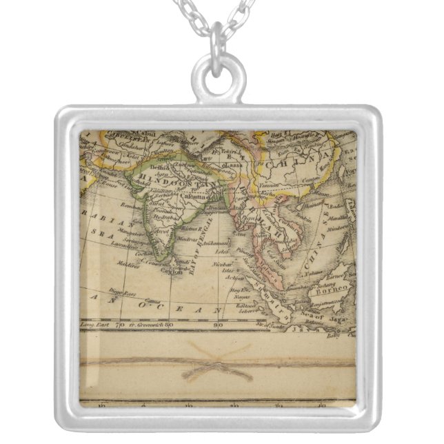 Asia, Africa Silver Plated Necklace (Front)