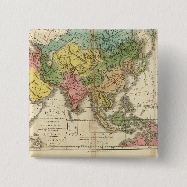 Asia and Empire of Genghis Kahn Pinback Button (Front)