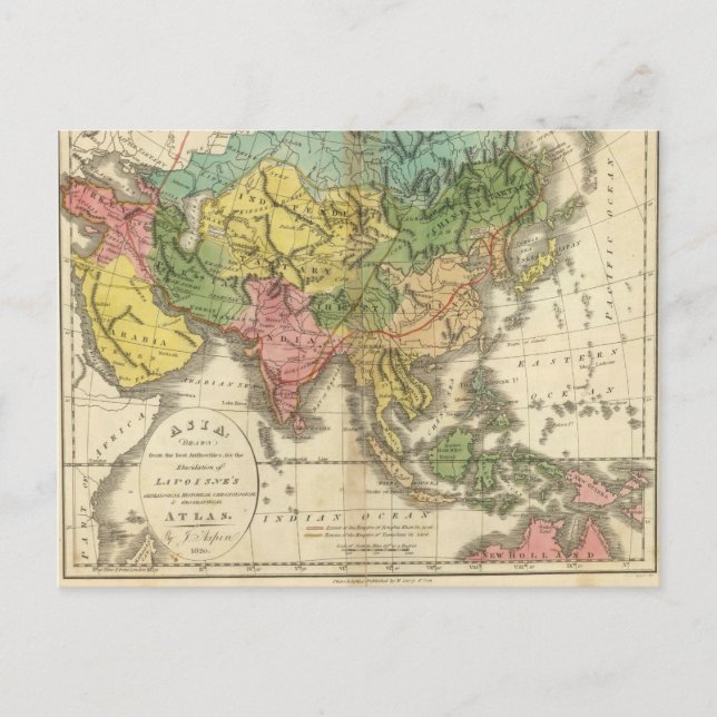 Asia and Empire of Genghis Kahn Postcard (Front)