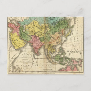 Asia and Empire of Genghis Kahn Postcard