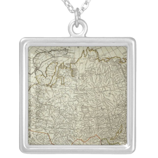 Asia and its islands silver plated necklace (Front)