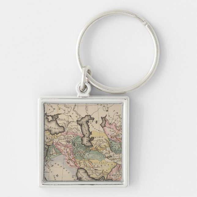 Asia Atlas Map Keychain (Front)