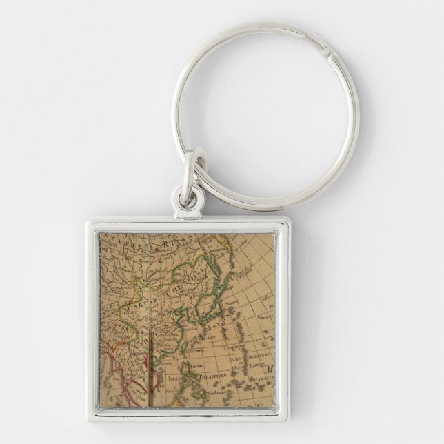 Asia Atlas Map Keychain (Front)
