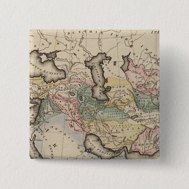 Asia Atlas Map Pinback Button (Front)