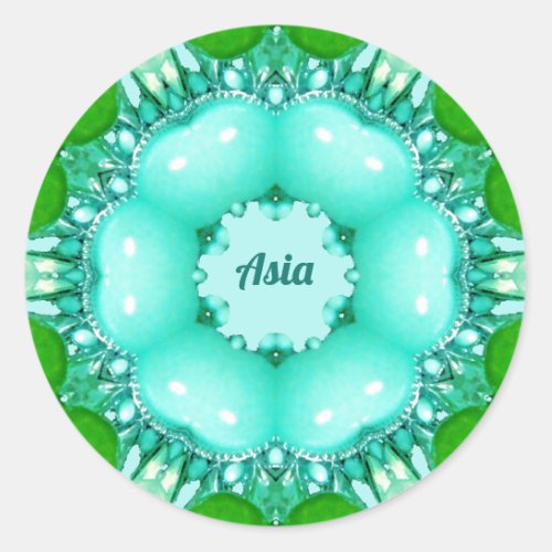 ASIA  Bright Abstract Pattern  Personalized  Classic Round Sticker