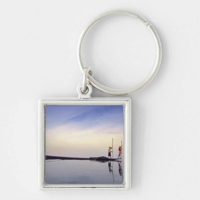 Asia, Burma, (Myanmar) Fishing boat reflected on Keychain (Front)