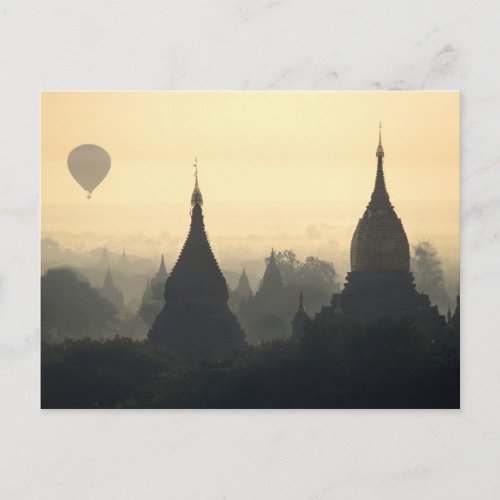 Asia Burma Myanmar Pagan Bagan Hot Air Postcard