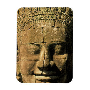 Asia, Cambodia, Siem Reap. Angkor Thom, heads of 2 Magnet