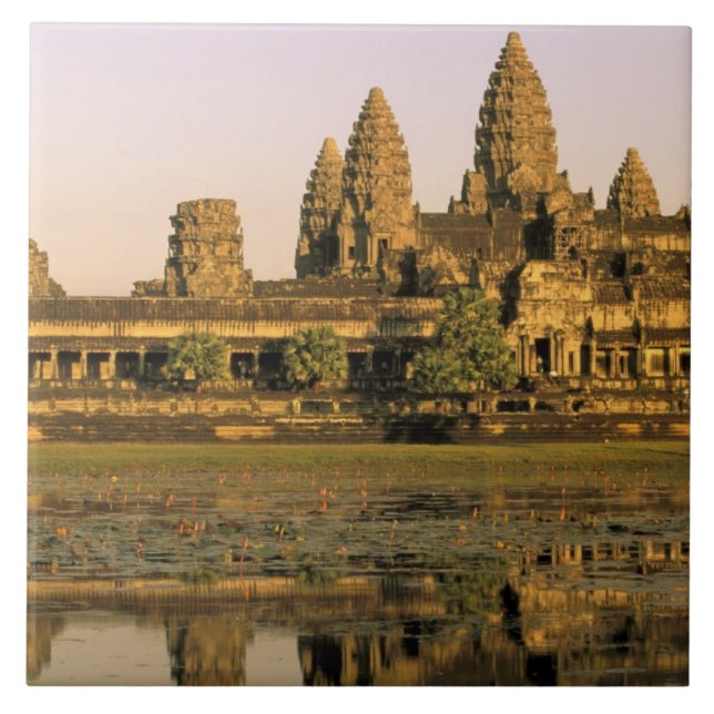 Asia, Cambodia, Siem Reap. Angkor Wat. Ceramic Tile (Front)
