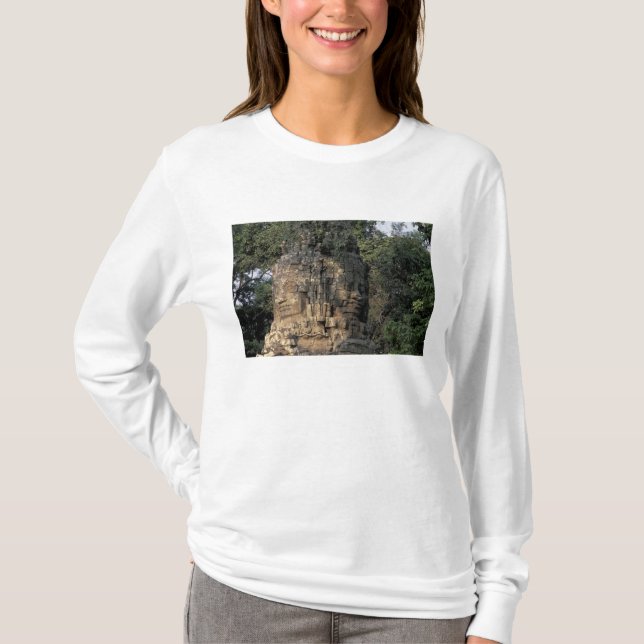 Asia, Cambodia, Siem Reap. Huge stone sculptures T-Shirt (Front)