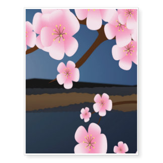 Asia Cherry Blooms Temporary Tattoos