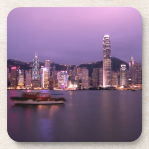 Asia, China, Hong Kong, city skyline and Beverage Coaster